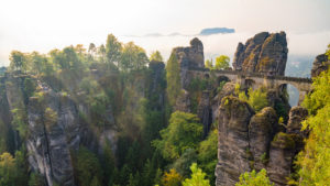 Blick auf die Basteibrücke am Morgen